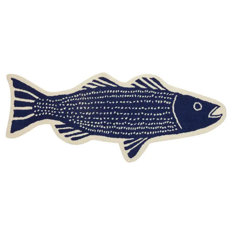 Striper Shaped Hooked Rug