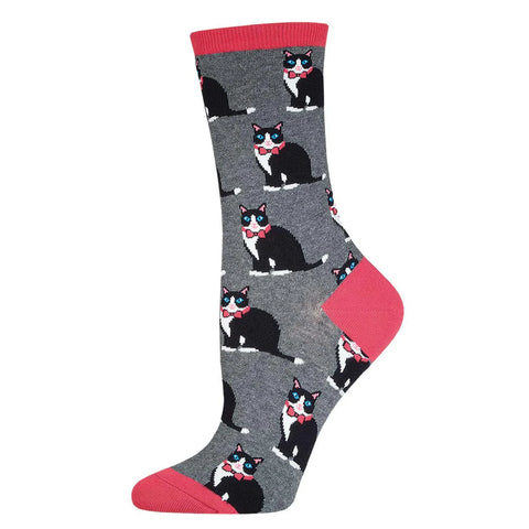 Tuxedo Cat Socks - Heather Gray