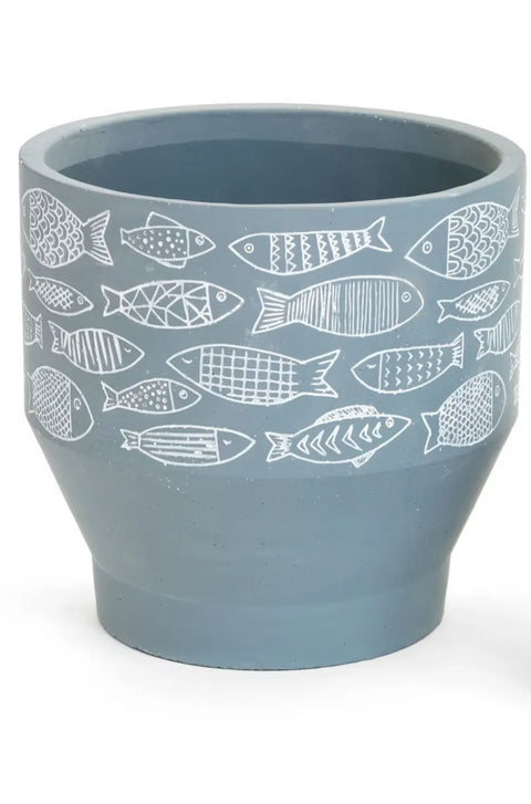 Large Planter With Fish