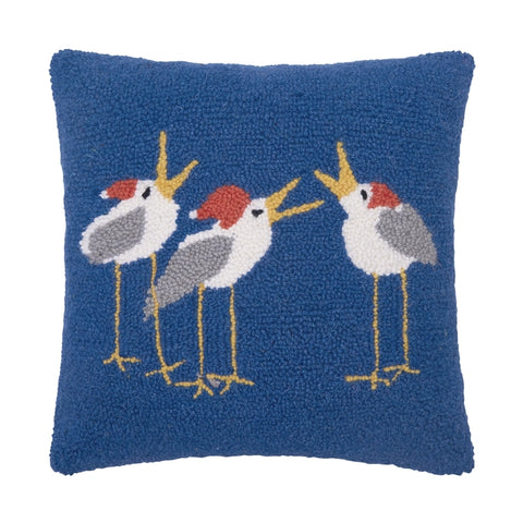 Caroling Seagull Hooked Pillows