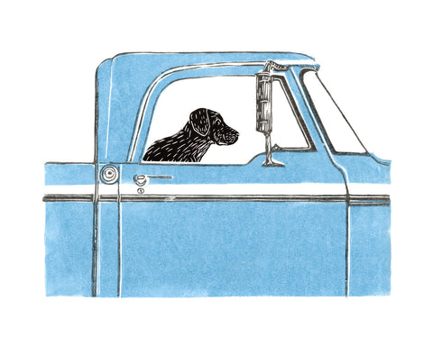 Riding Shotgun Print - Blue