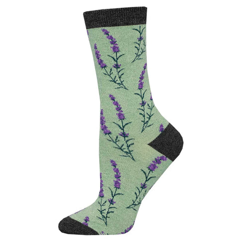 Lovely Lavender Socks - Green Heather