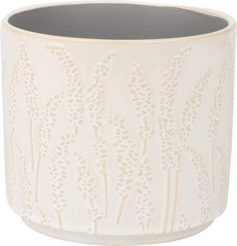 Beige Floral Pot