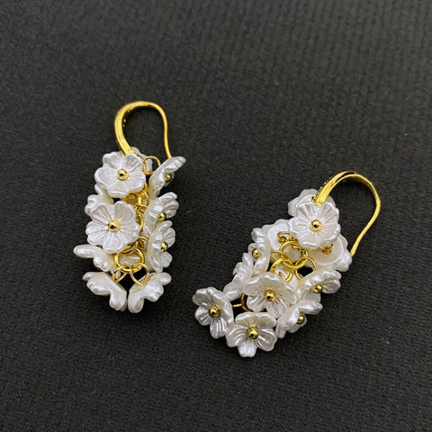 White Flower Earrings
