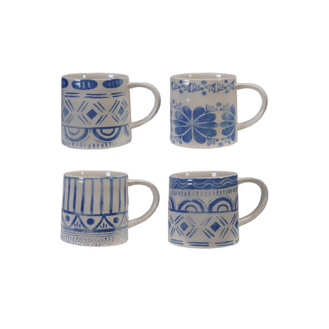 Blue & White Tile Pattern Mugs - 4 Styles