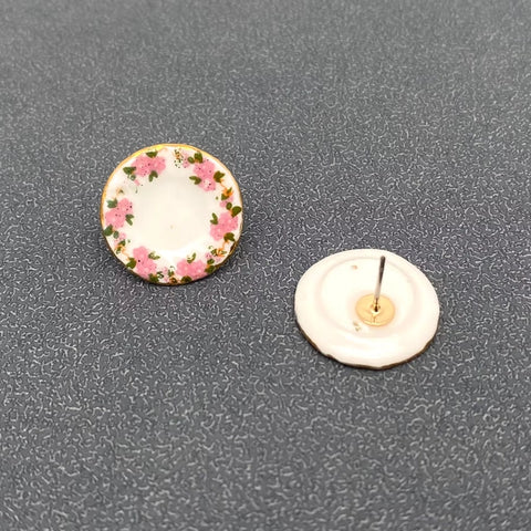 Pink Plate Earrings