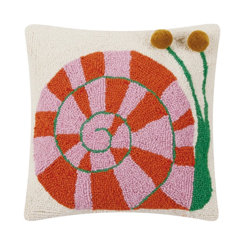 Snail's Pace Hooked Pillow