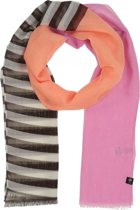 Graphic Striped Scarf - Pink
