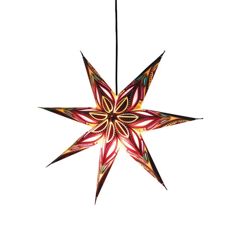 Cream & Red Paper Star