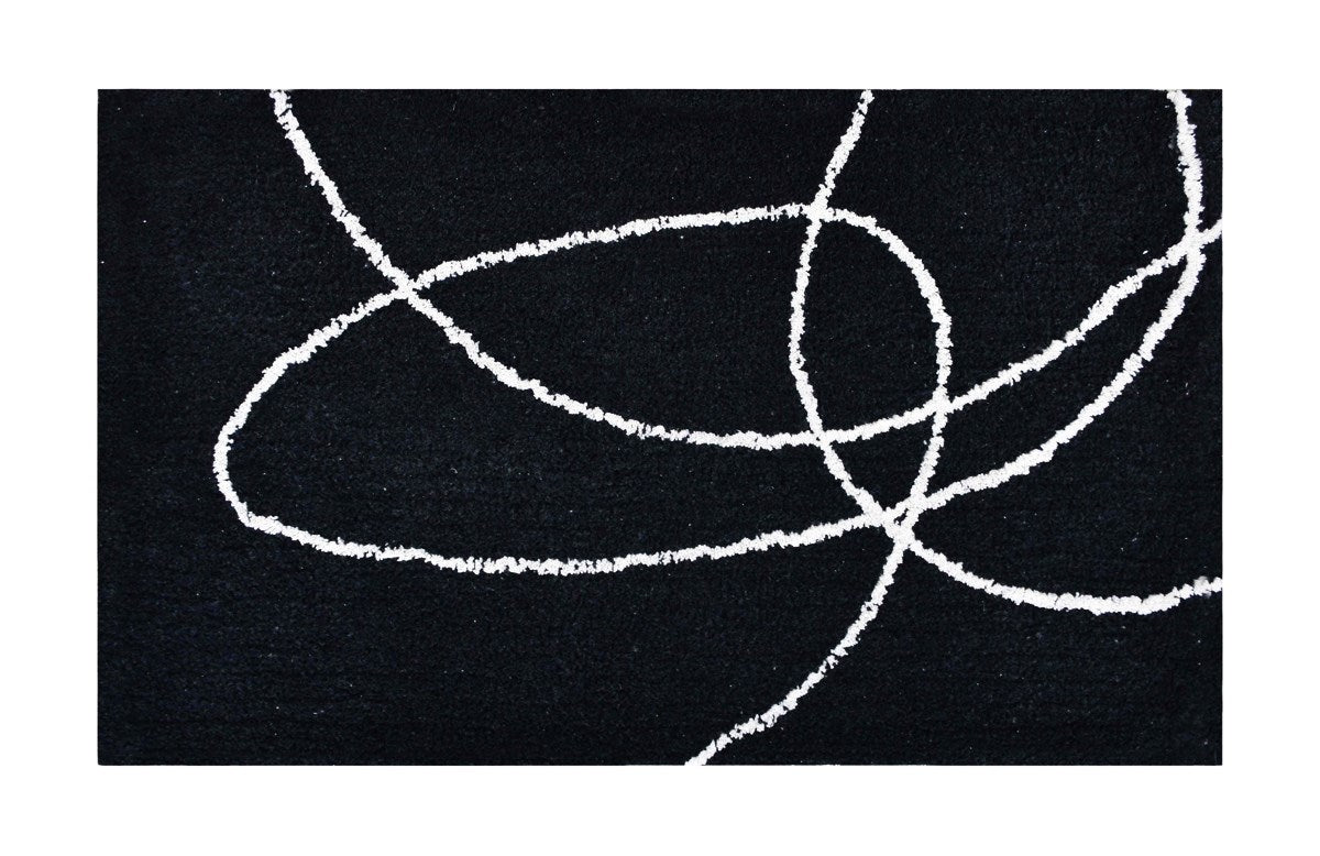 Black Bath Mat Posie Row