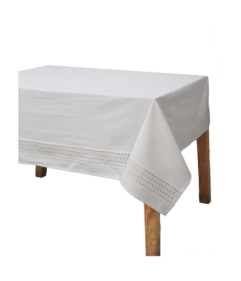 White Schiffli Table Cloth
