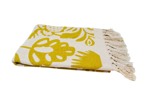 Ocher Floral Throw