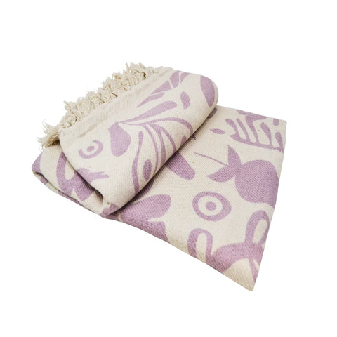 Lilac Floral Throw