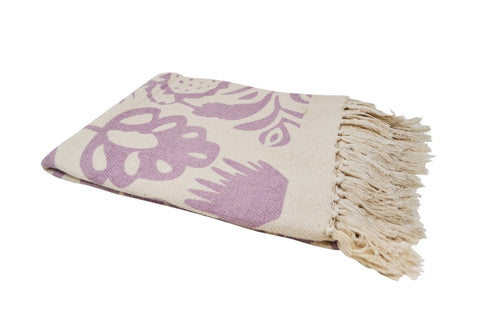 Lilac Floral Throw