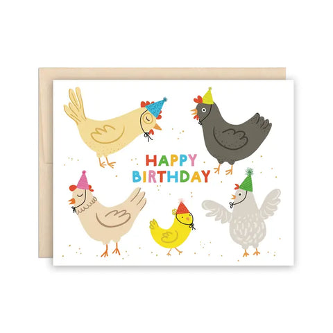 Cute Chickens Birthday Card