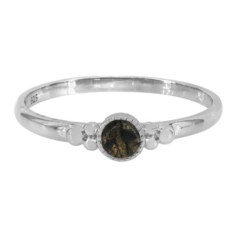 Tiny Labradorite Ring With Shoulder Details