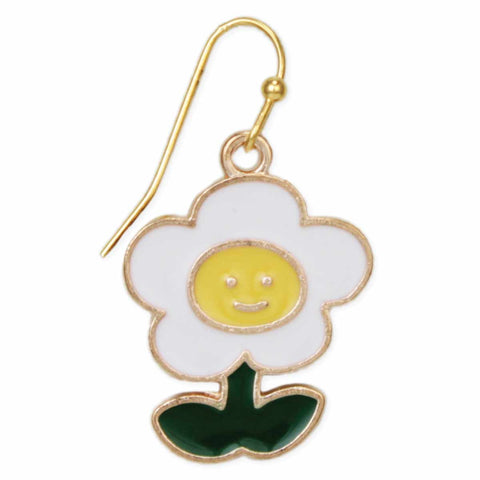 Smiley Face Daisy Earrings