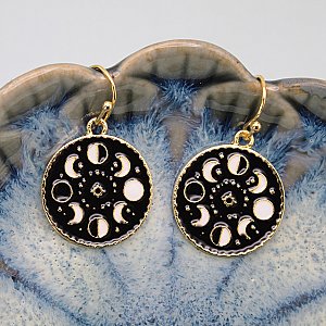 Gold Lunar Phase Earrings