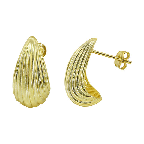 Gold Teardrop Stud Earrings