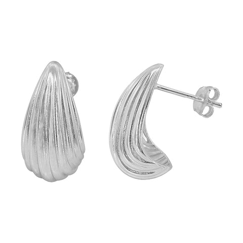 Silver Teardrop Stud Earrings