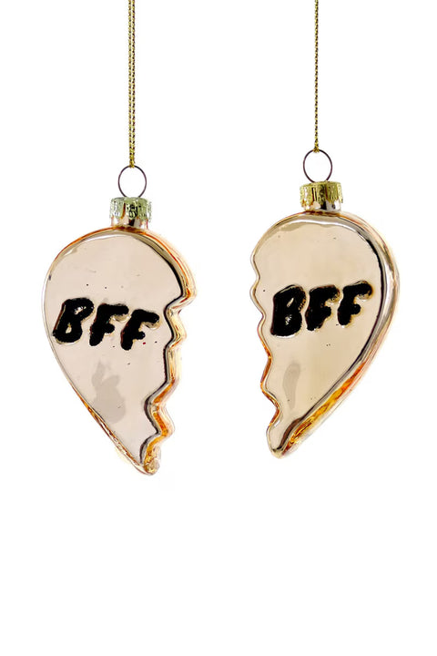 Bff Heart Gold Ornament