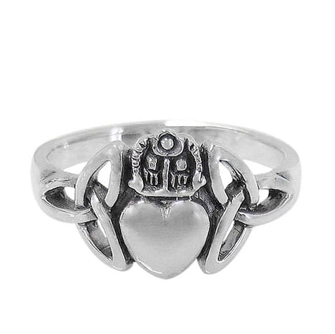 Claddagh With Triquetra Knot Ring