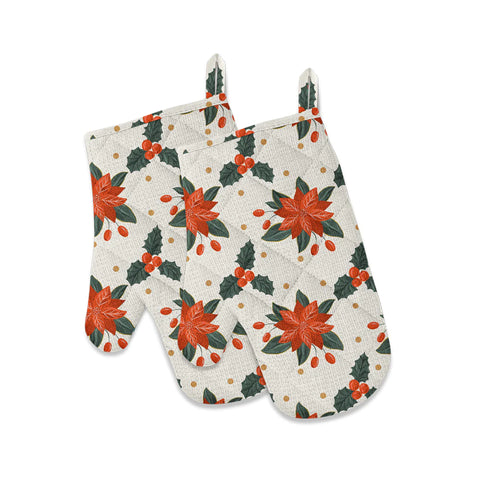 Poinsettia Oven Mitts