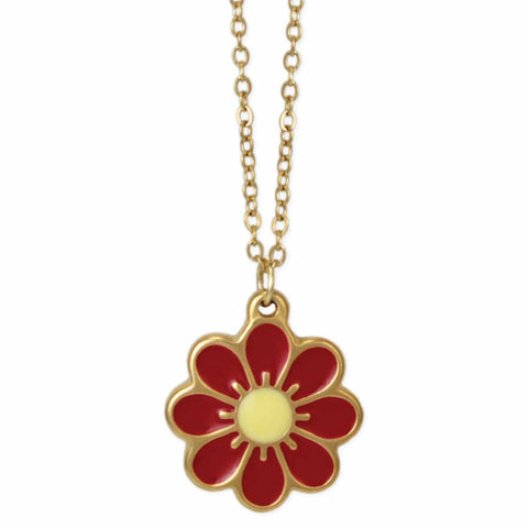 Red Daisy Necklace