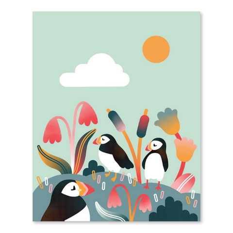 Puffin Party Print