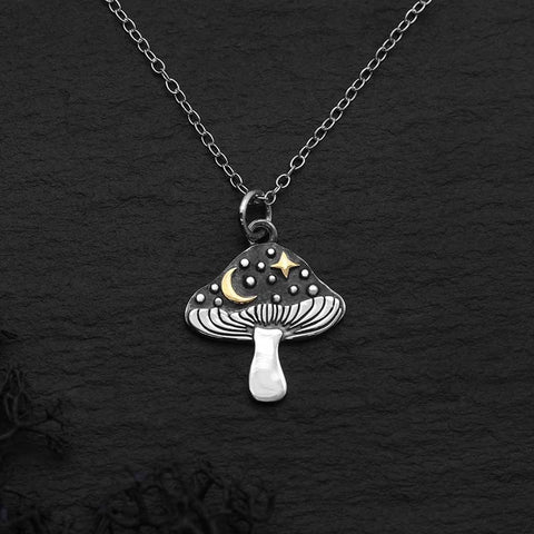 Mushroom, Star & Moon Necklace