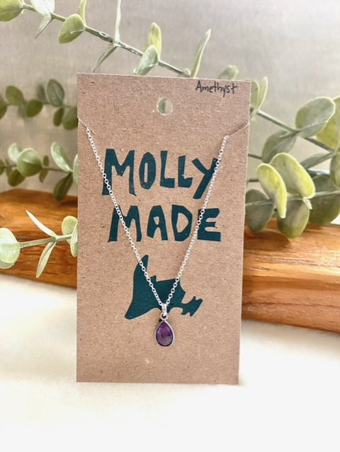 Teardrop Amethyst Necklace