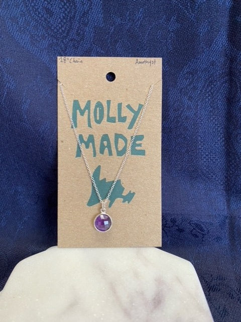 Medium Round Amethyst Necklace