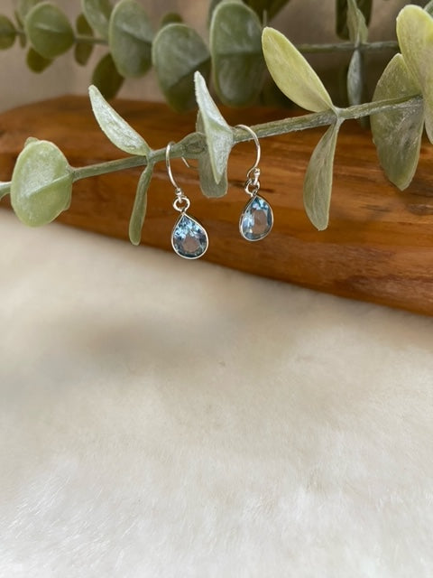 Blue Topaz Teardrop Earrings