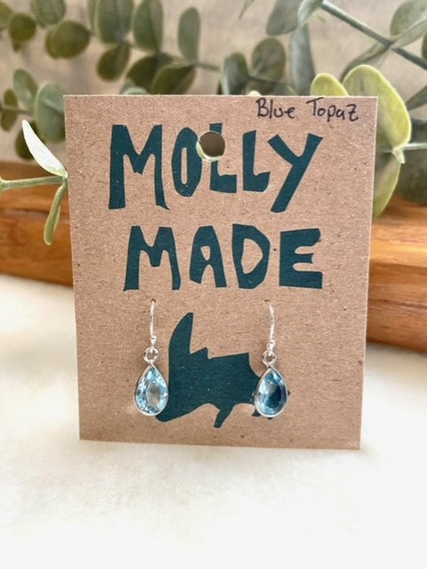 Blue Topaz Teardrop Earrings