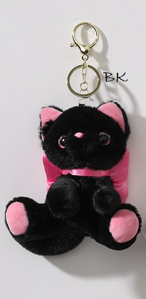 Cat With Bow Bag Charm / Keychain