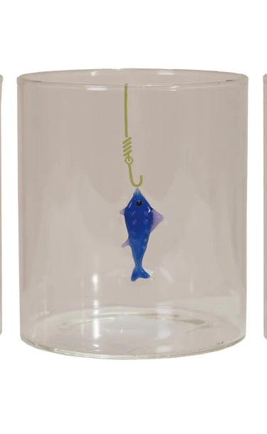 Fish On A Hook Drinking Glass - 3 Styles