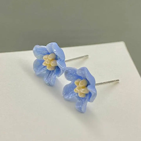 Blue Flower Earrings
