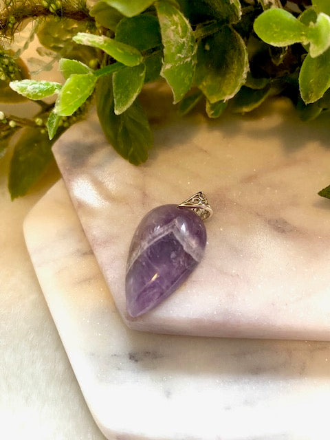 Chevron Amethyst Pendant