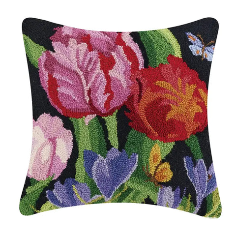 Tulip Melody Hooked Pillow