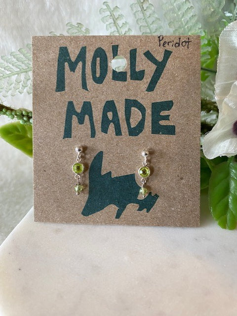 Double Peridot Studs
