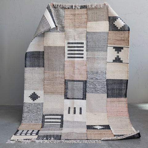 Wool & Jute Patchwork Rug