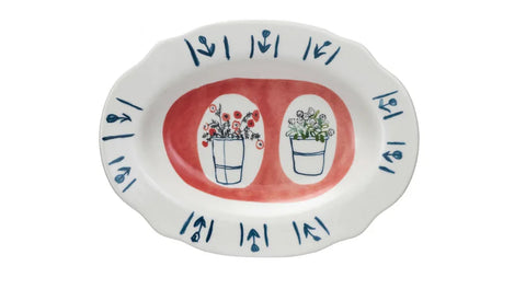 Floral Stoneware Plate