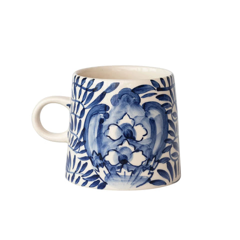 Blue & White Floral Mug