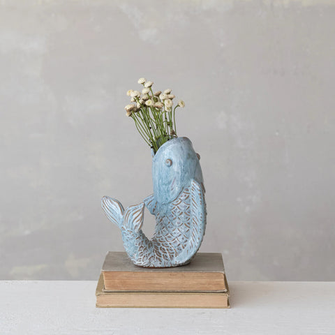 Blue Fish Vase