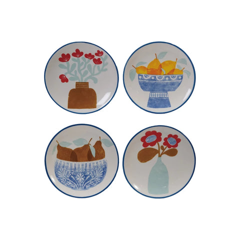 Blue Rim Plates - 4 Styles