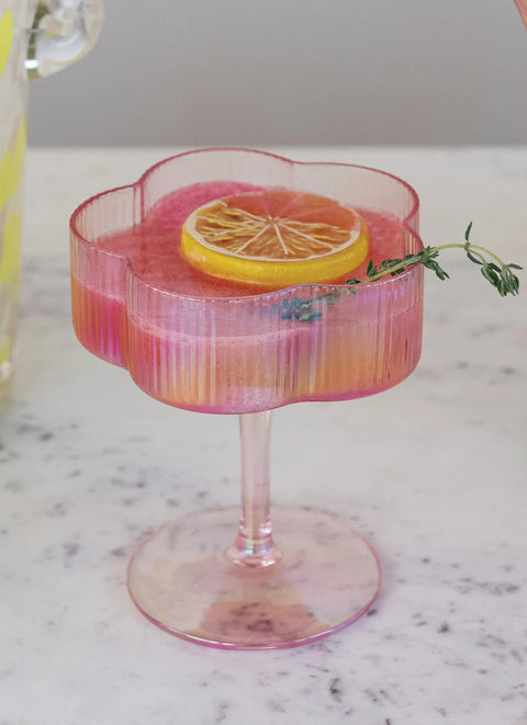 Floral Coupe Glass