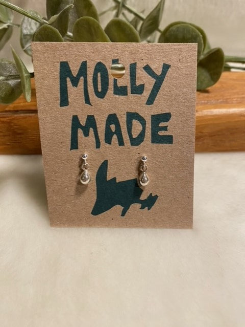 Tiny Silver Drop Studs