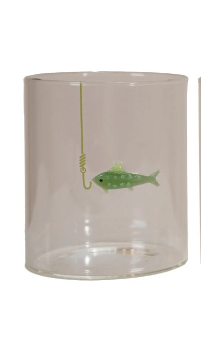Fish On A Hook Drinking Glass - 3 Styles