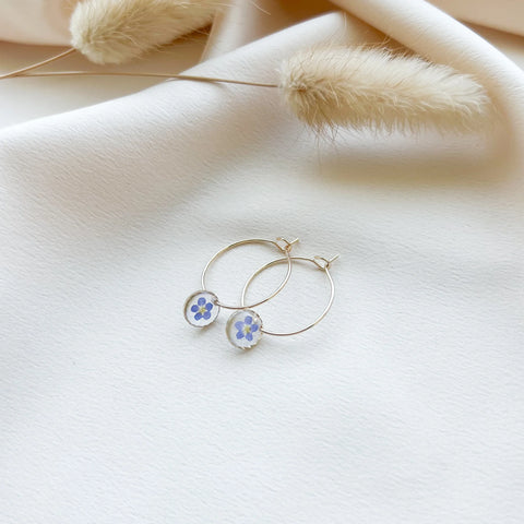 Forget Me Not Hoop Earrings
