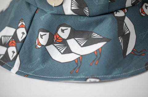 Blue Puffin Hat 3-12M
